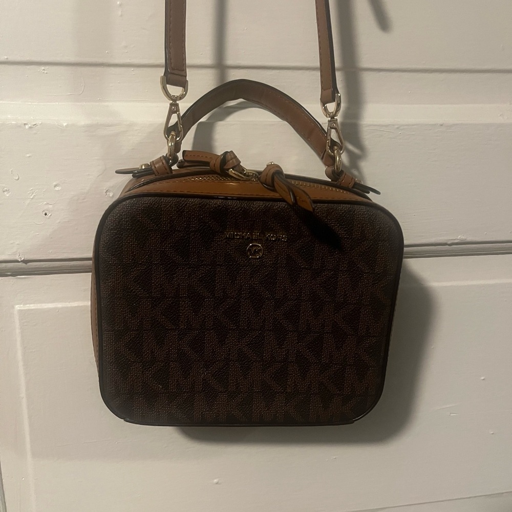 Michael Kors Dark Brown Monogram Crossbody